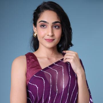 Purple Leheriya Chiffon Saree