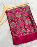 Rani Ajrakh Printed Soft Modal Silk Natural Print Saree