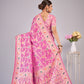 Light Pink woven saree with blouse piece