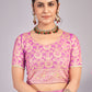 Light Pink woven saree with blouse piece