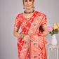 Orange Woven Saree with unstitched blouse