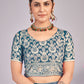 Blue woven saree with blouse piece