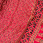 Pink Ajrakh Hand Block Modal Silk Saree With Zari Pallu