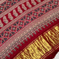 Classic Maroon Ajrakh Hand Block Modal Silk Saree With Zari Pallu