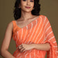 Orange Leheriya Chiffon Saree