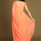 Orange Leheriya Chiffon Saree