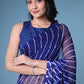 Blue Leheriya Chiffon Saree