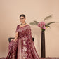 Maroon woven saree with blouse piece