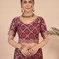 Maroon woven saree with blouse piece