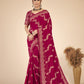 Maroon woven saree with blouse piece
