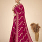 Maroon woven saree with blouse piece