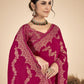 Maroon woven saree with blouse piece