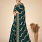 Bottle Green woven saree with blouse piece