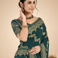 Bottle Green woven saree with blouse piece