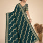 Bottle Green woven saree with blouse piece